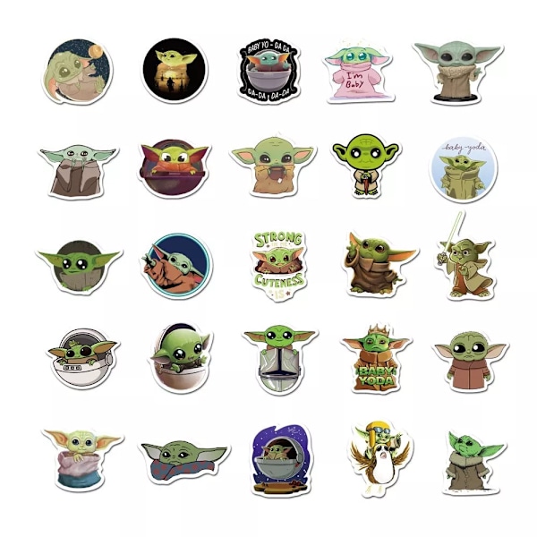 NYA 50 st Star Wars The Mandalorian & Grogu Baby Yoda Stickers Laptop Skateboard
