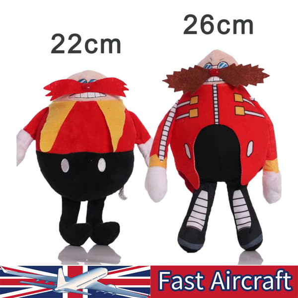 22/26 cm Dr. Eggman Mjuk Leksak Sonic new Hedgehog Plyschleksak Gosedjur Barnpresenter 2PCS (22cm+26cm)
