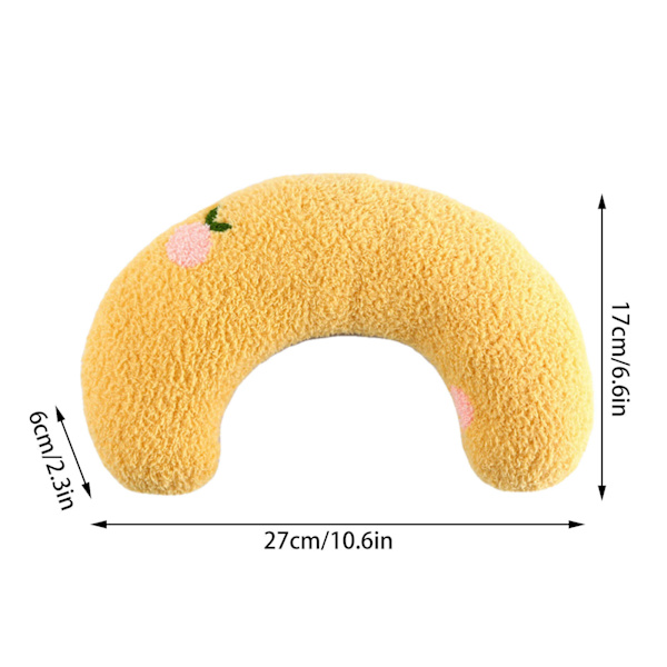 Sömnkudde för husdjur Mjuk Fluffig Hund Katt U-formad kudde Lugnande leksak Yellow #02