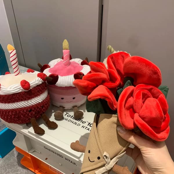 Jellycat Amuseable Rosbukett Plysch 30cm Blommig Mjuk Leksak Helt Ny