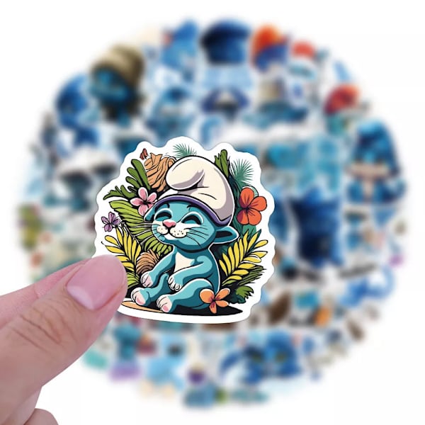 60X Söt Smurf Cat TikTok Meme Stickers Notebook Laptop Dekal Graffiti Barnpresent