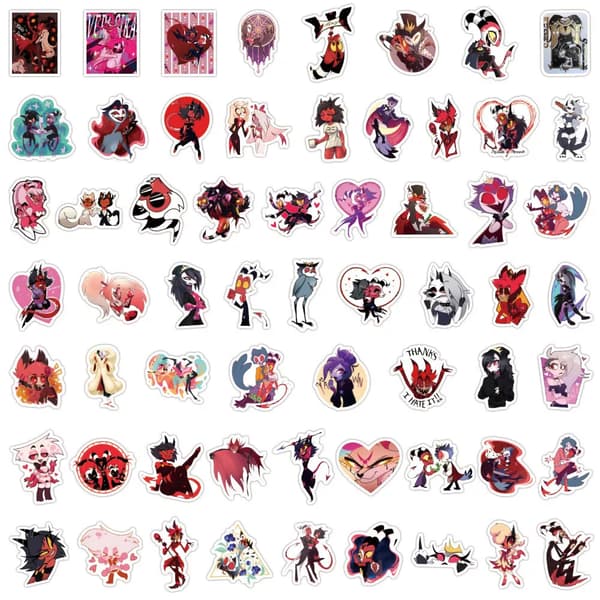 120X Helluva Boss Blitzo Moxxie Stickers Hitman hellhound Loona iPhone Bulk Rea
