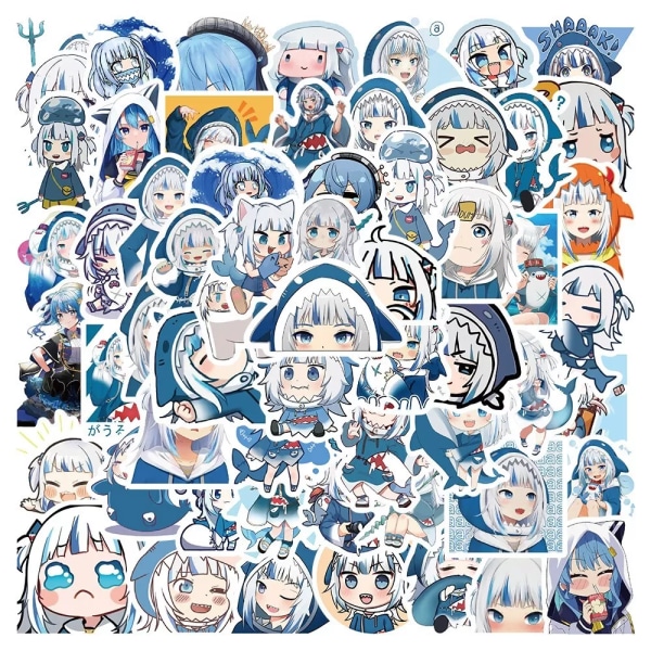 60X Hololive Vtuber Anime Stickers Laptop Phone Scrapbook Dekal Virtual Youtuber