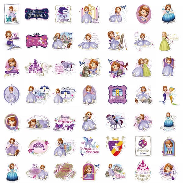 50X Sofia The First Character Stickers Princess Baby Grills Room Decal Wardrobe