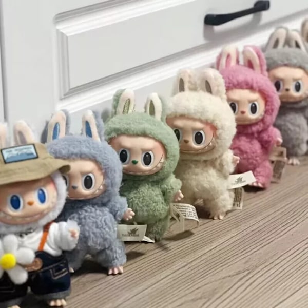 LABUBU Docka The Monster Etciting Macaron Plyschdocka Samlarobjekt Blind Box Leksak Sesame Bean