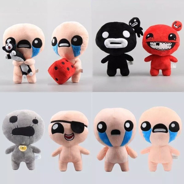 The Binding of Isaac Rebirth Keeper Super Meat Boy Magdalena Plyschleksaksdocka 12'' Isaac with D6 Dice