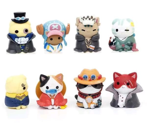 One Piece Mini Kattfigur Luffy Shanks Ace Zoro Chopper Sanji Trafalgar Law Sabo MPN Ace