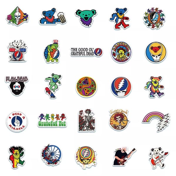50X Rock Band Greatful Dead Stickers Deadhead Collection Symbol Guitar Scrapbook