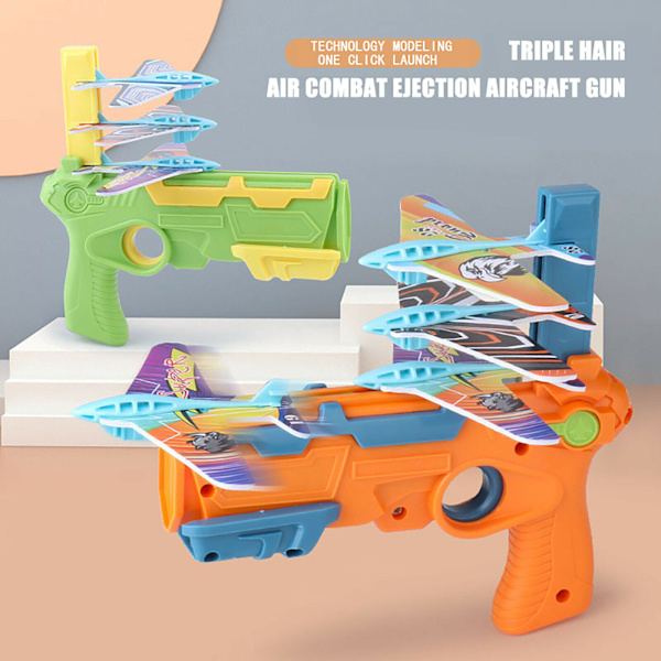 Flygplan Leksak Bubble Katapult Ejection Foam Plane Kid Utomhus flygplan Barnleksaker Red