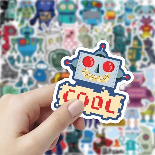 62X Cool Robots Stickers Graffiti Skateboard Scrapbook AI Technology IT Engineer