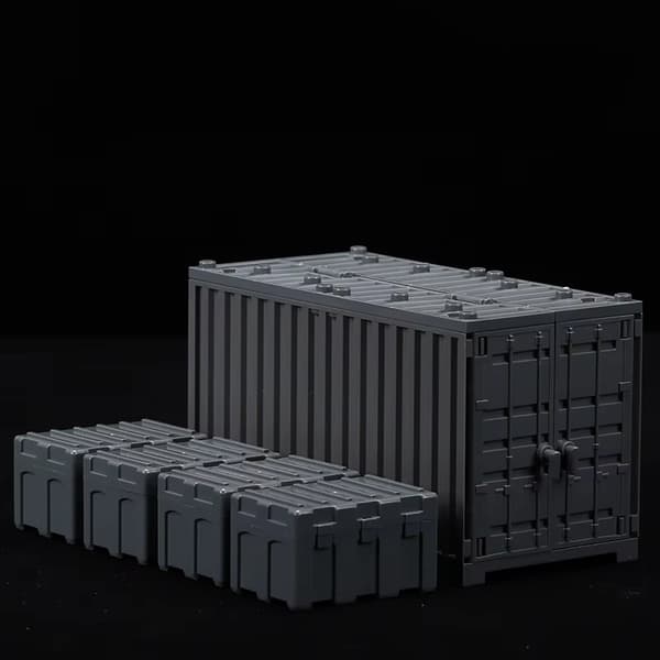 MOC Militär Byggklossar Set - WW2 Krigsbas Kreativa DIY Leksaker för Pojkar Container-Black