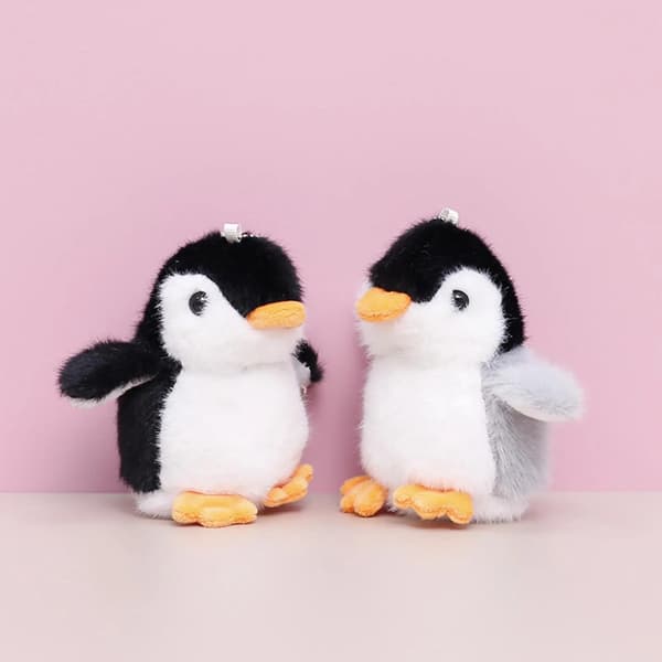 Pingvin gosedjur med nyckelring Plysch Penguin Nyckelring Leksakspresent