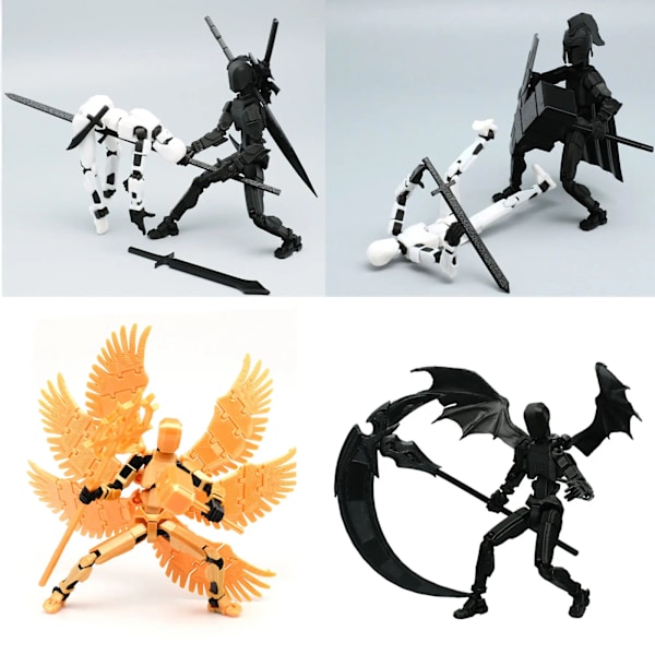 3D-printad Robot Actionfigur Ställbar Mannekäng Docka Ledad 14cm Leksak Style28