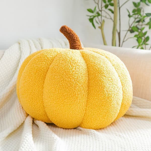 Mjuk Pumpakudde Pumpa Plyschleksak Soffkudde Halloween Dekoration Gåva Yellow 35 cm