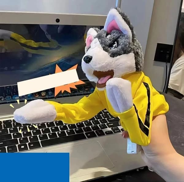 Ny Kung Fu Djurleksak Husky Handskar Docka Barnspel Mjuka Plyschleksaker