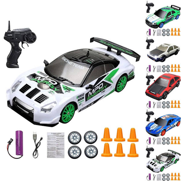 Uppladdningsbar Drift RC-fjärrkontroll Bilar 1/24 Skala Micro Toy 2,4G Lotus White Sports