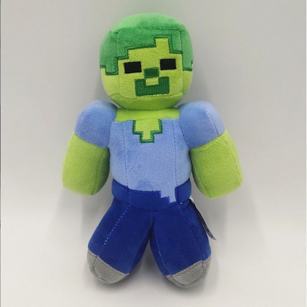 Tecknad Minecraft Djur Plyschleksak Mjuk Fylld Docka 22cm Medium Grön Zombie