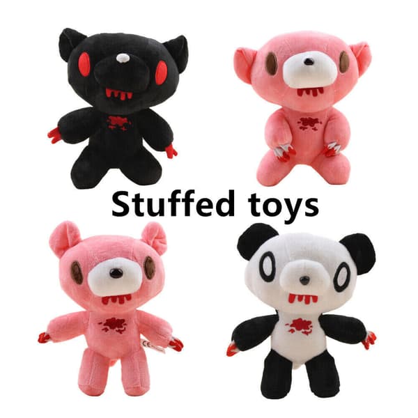 Plyschleksak Melankoli Rosa Björn Seriefigur Docka Barn Presenter Ny Black Sit 25cm
