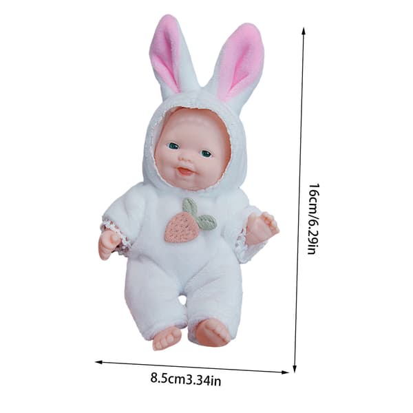 Mini Reborn-dockor helt i gummi, miniatyrdocka, realistisk liten baby, present till barn White