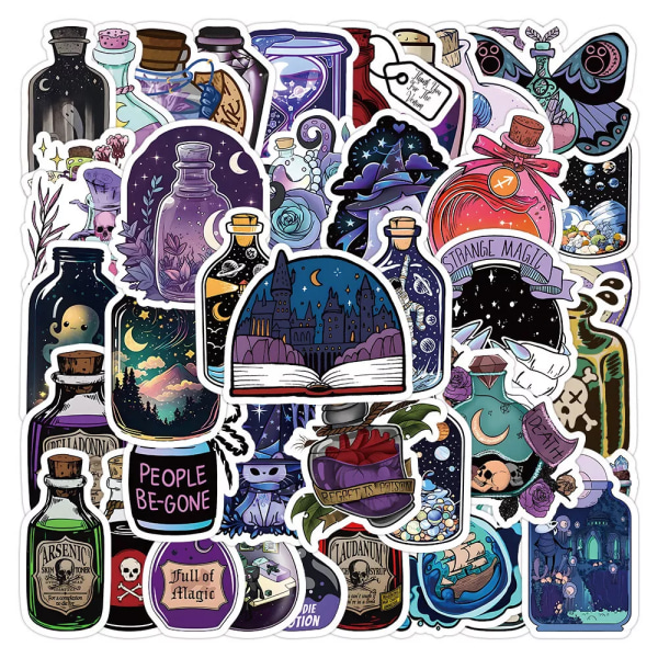 50 st Novelty Magic In Jar Potion Flaska Bristol Hydro Flask Graffiti Stickers