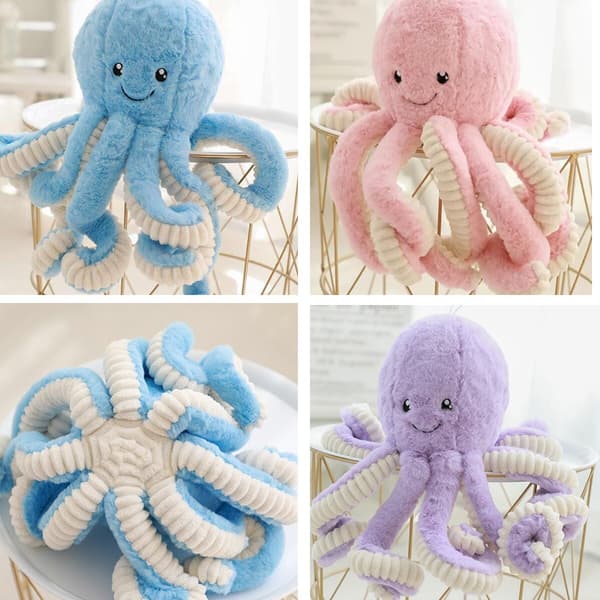 40cm Bläckfisk Plysch Mjuka Leksaker Gosedjur Teddy Docka Kramande Havsdjur Blue