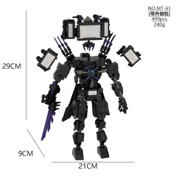 MOC Skibidi Toalett Byggklossar Set Titan Speakerman Cameraman Tvman Klossar 23