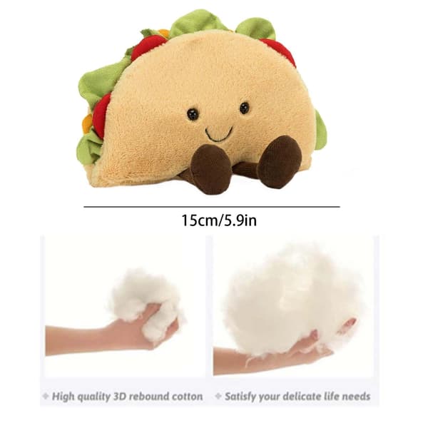 Jellycat Amuseable Taco Plyschleksak 15cm Mjuk Squishy Fylld Mat