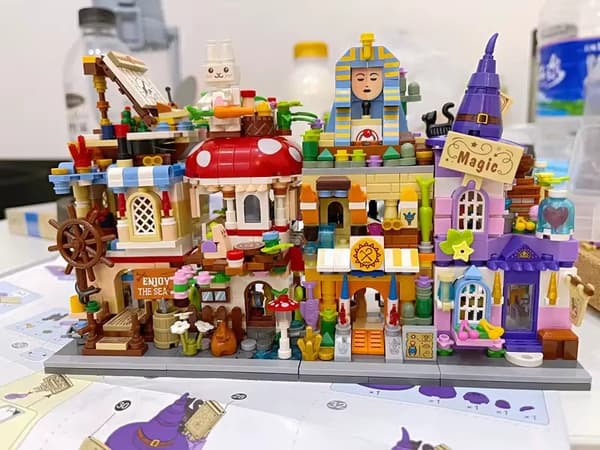 Mini Street Stores Stadshus Butiker Samling Byggklossar Loz 1634