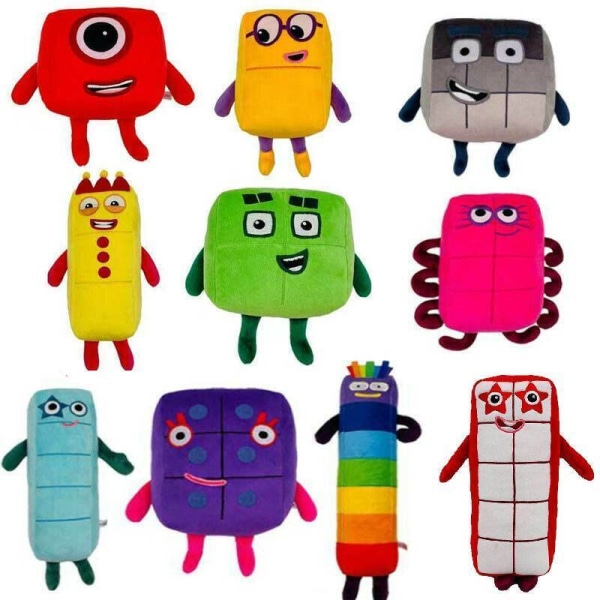 10 st/set Numberblocks Plyschleksak Pedagogisk Fylld Sifferblock Docka Gåva Barn 10pcs set