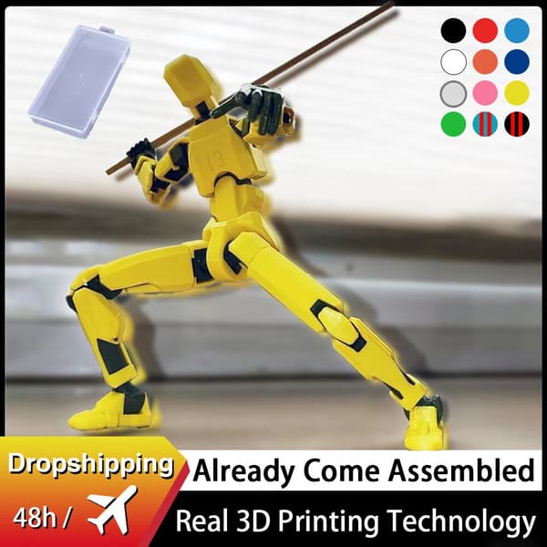 3D-printad Robot Actionfigur Ställbar Mannekäng Docka Ledad 14cm Leksak Style20