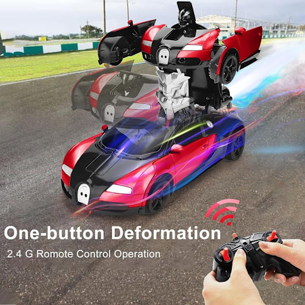 Robot Car Transformers Barnleksaker Toddler Cool leksak för pojkar Julklappar Red