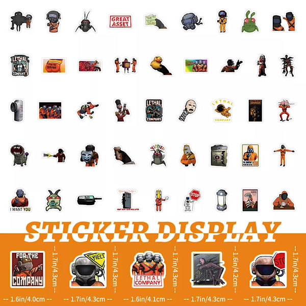 100 st Lethal Company Steam Game Stickers Hydro Flask Laptop Notebook Skateboard