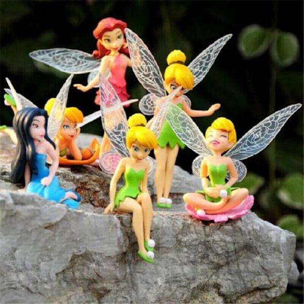 6 st Blomma Pixie Fairy Presenter Miniatyr Dekor Statyett Hemgård Prydnad Trädgård