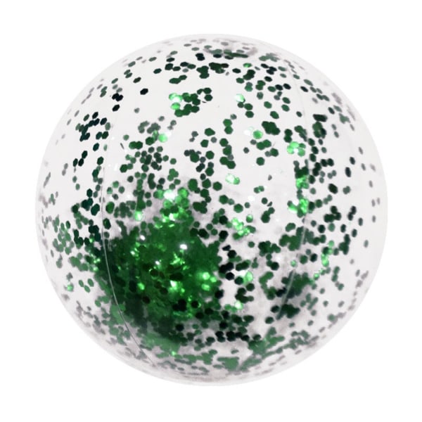 Transparent PVC uppblåsbar badboll Elastisk badboll Konfetti boll poolleksak Green