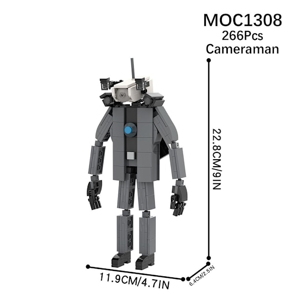 Mini Kameraman Modell Byggklossar Set för Skibidi Toalett MOC Klossar Leksaker Kit MOC1308