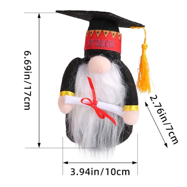 Examens Gnome Plyschdocka Ansiktslös Gnome Docka Med Examenshatt Black