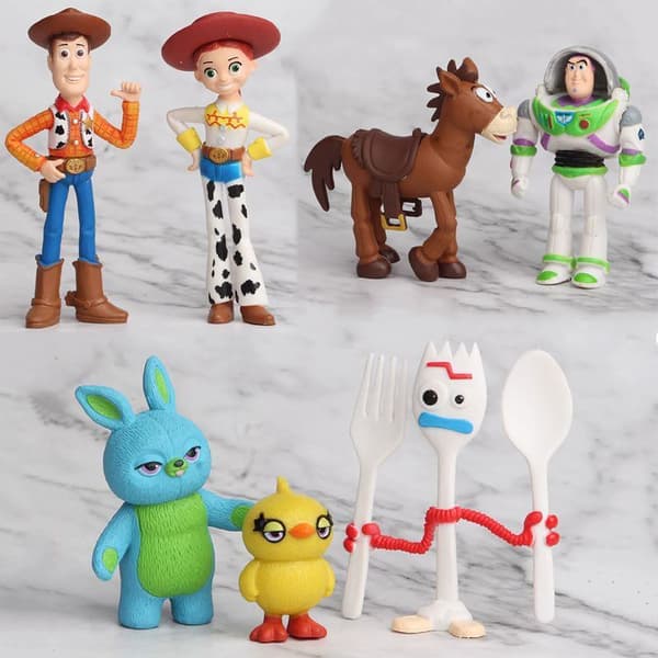 7 st/Toy Story 4 Woody Lightyear Alien Forky Buzz Bunny Figur Cake Topper Present