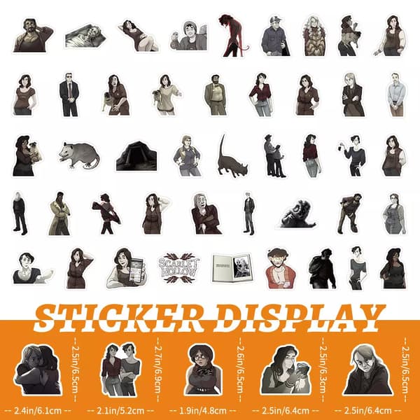 53st Scarlet Hollow Skräck Visual Novel Alla karaktärer Stickers Steam Scrapbook