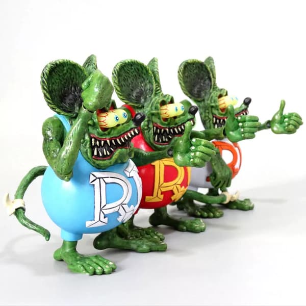 10 cm Rat Fink Pvc Action Figurleksak Samlarobjekt Modell Docka Barn Presentleksaker Inredning Red