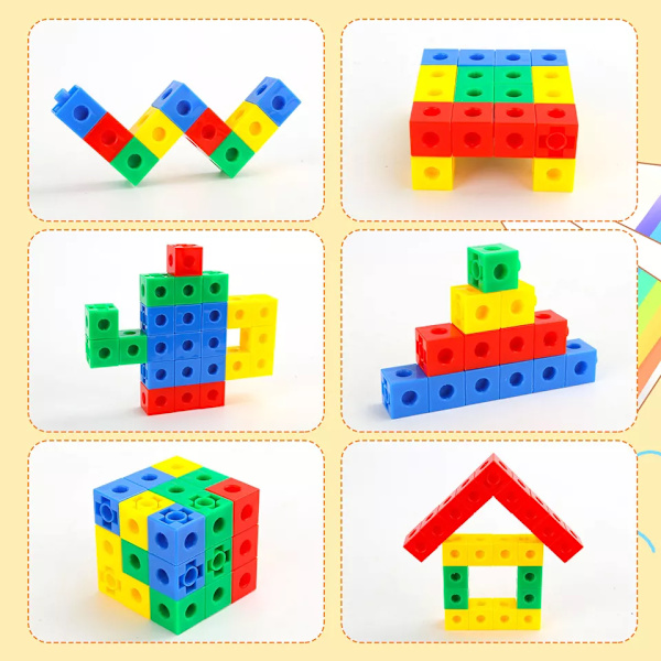 100 st 10 färger Multilänk länkning Räknekuber Snap Blocks Undervisning i matematik