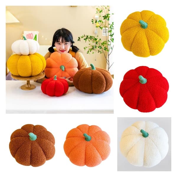 Imitationspumpakudde Halloween Plyschleksaker Heminredning Julklappar Red 25CM