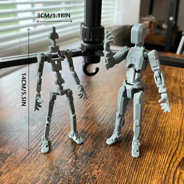 3D-printad Robot Actionfigur Ställbar Mannekäng Docka Ledad 14cm Leksak Style17