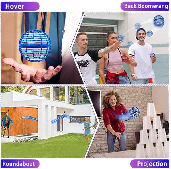 Flygande klot Spinner Rymdboll Magic Drone UFO Boomerang Ball Leksakspresenter EID blue