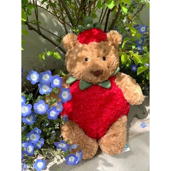 Gosedjur Jelly Cat Leksak Plysch Tårta Björn Aubergine Jordgubbe Mjuka Dockor Barn Födelsedagspresenter Bathrobe Bear