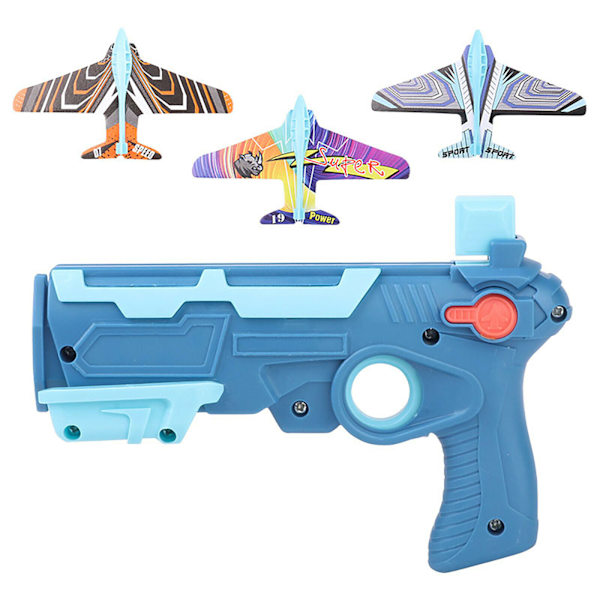Flygplan Leksak Bubble Katapult Ejection Foam Plane Kid Utomhus flygplan Barnleksaker Blue