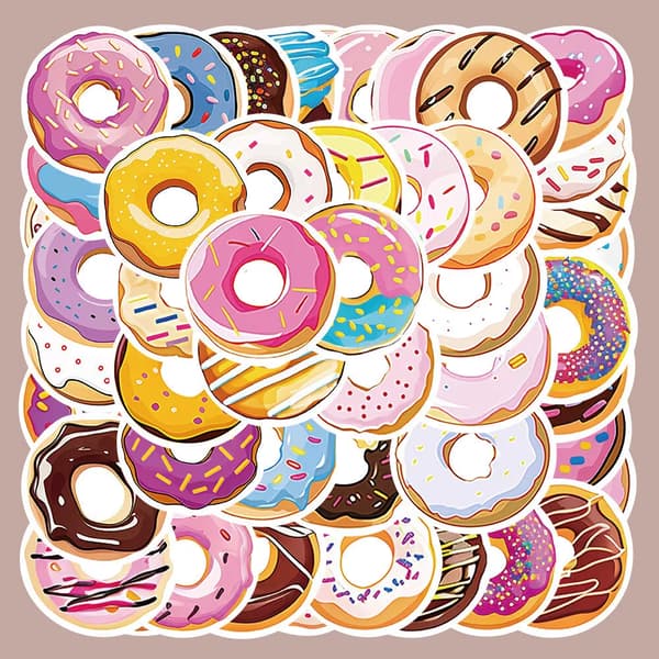 50X Colorful Donut Donut Mat Bageri kök Dekaler Stickers Design Graffiti