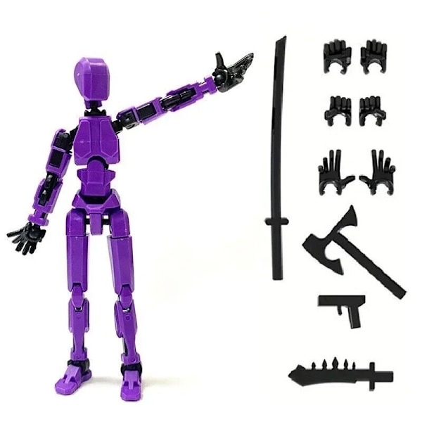 Multi-ledad Rörlig Formskiftande Robot 2.0 3D-Printad Mannekäng Docka Action Purple