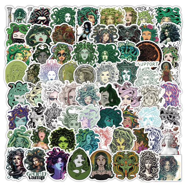 50/100 st halshuggen Medusa Evil Repellent Stickers Grekiska ormhuvud Skönhetsdekaler 50pcs Medusa B