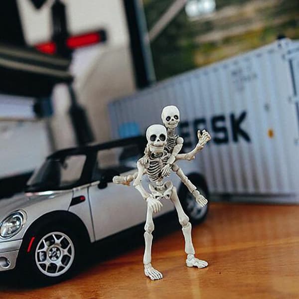 Skull Toy Pose Skelett Människokroppen Flexibel modell Docka Heminredning samla presenter
