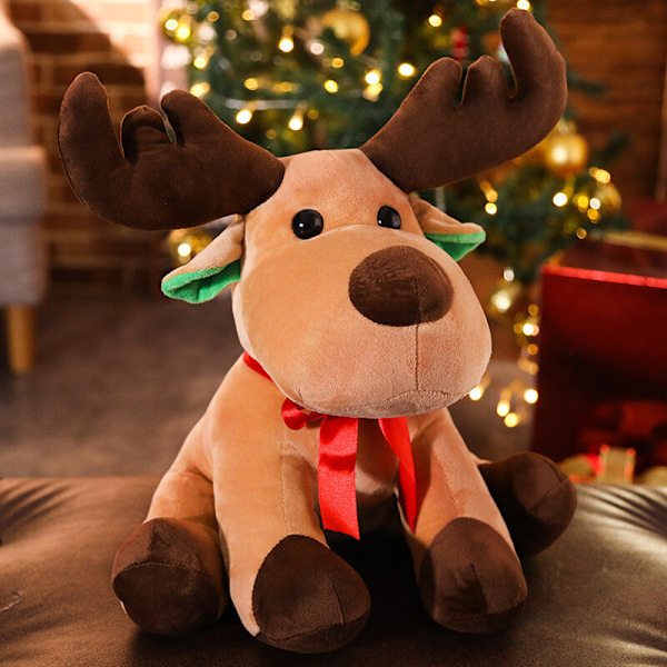Jul Plyschdocka Älg Plyschleksaker Gosedjur Dockleksaker Julklapp till Barn